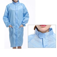 Cleanroom ESD Smock / Zip Type / Round Velcro Collar / Blue “READY STOCK" (ESD SMOCK ONLY)