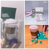 Starbuck เครื่องทำกาแฟ,อุปกรณ์ใส่ของขวัญสำหรับสมาชิกสตาร์บัคคอนเครื่องจักรขนาดเล็กพวงกุญแจจี้แก้วสตา