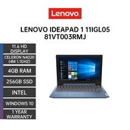Hotdeal Lenovo IDEAPAD 1 11IGL05 81VT003RMJ 11.6"HD Laptop-(N4020/4GB/256Gb/Intel/W10) Intel Celeron