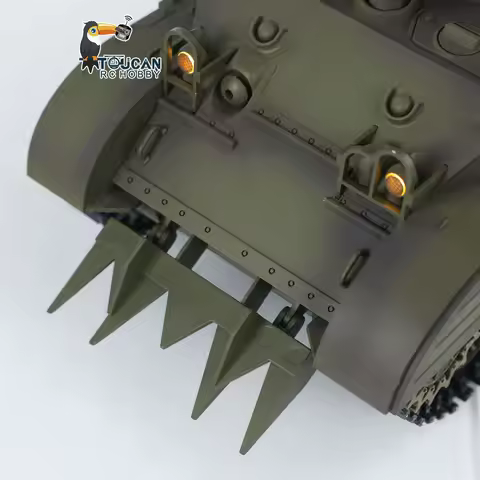 Henglong US M5A1 1/16 RTR RC Tank Stuart VI Remote Control Light Tank 360° Two Battery Radio Smoking