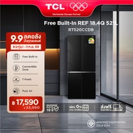NEW TCL ตู้เย็น Free Builtin RT52GCCDB สี่ประตู สีดำ ขนาด 18.4Q 521 ลิตร T-Fresh&Pure air ลดกลิ่นอับ