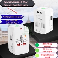 International Travel Adapter with USB & Type-C - International Standard Multi-Power Outlet with Curr