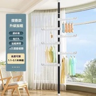 全城熱賣 - A6- (黑/6鉤) 晾衫架 晾衣架 伸縮晾衣桿 (1.1-3.1米) 頂天立地落地挂衣架