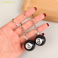 LANfigure Creative Billiard Pool Keychain Table Ball Key Ring Lucky Black No.8 Key Chain MY
