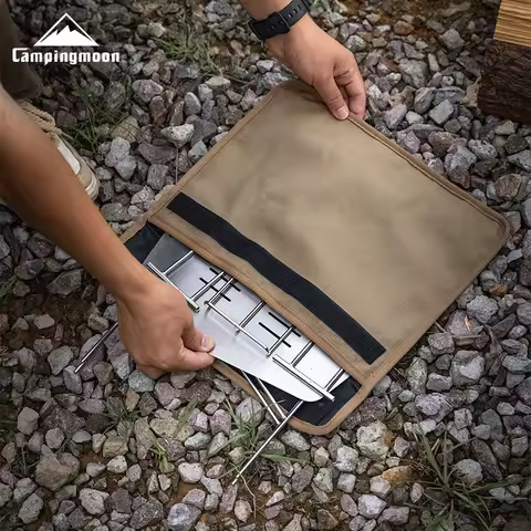 CAMPINGMOON Outdoor Portable Heating Bonfire Folding Burning Platform SOLO-A4 Camping Firewood Stain