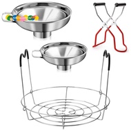 4 Pieces Canning Kit, 1PC Canning Rack+ 1PC Canning Jar Lifter Tong+ 2PC Canning Funnels, Canning Su