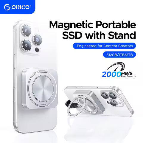 ORICO Magnetic External SSD for iPhone 16 15 Pro/Max ProRes 2000MB/s 4K ProRes HDR Record and Store 