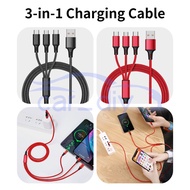 3-in-1 USB Charging Cable 1.2 Meters Universal 1.2M Charger Support Phone PAD Tablet Car Charging He