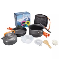 Cooking Set DS308 plus Teko Alat Masak Kompor Camping Outdoor Portable Panci Set Nesting DS 308
