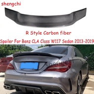 W117 R Style Carbon Fiber Spoiler For Mercedes Benz C117 CLA180 CLA200 CLA220 CLA250 CLA45 Sedan Rea