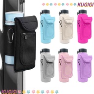 KUGIGI Magnetic Water Bottle Bag, Elastic Exercise Equipment Gym Bottle Pouch,  Portable with Phone 
