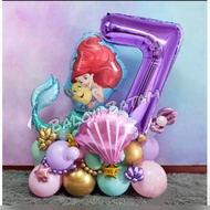 UNGU Purple mermaid number balloon package 27pcs