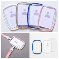 Acrylic ID Card Holder Acrylic Card Holder Clear Card Cover Dual-use Card Holder Silicone Edge Card Holder