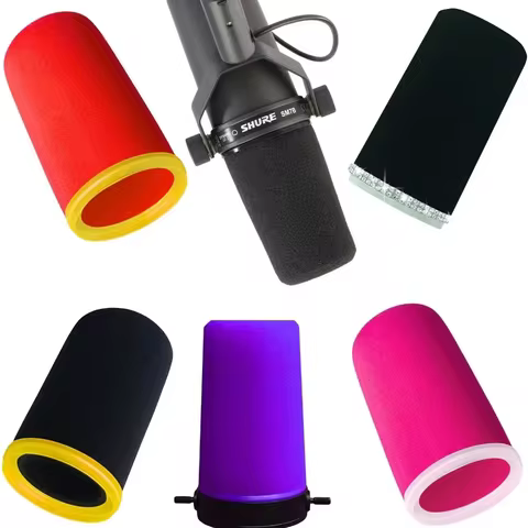 Windscreen for Shure SM7B, Microphone Pop Filter Cover with Ring, Color Mic Foam Cover Replacement N