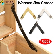 SUYO 10PCS Wooden Box Corner Hardware Cupboard Lid Stays Gift box Frame  Hinge