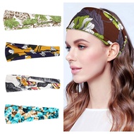10Pcs Women Boho Headbands Elastic Stretch Hairbands Wide Floral Printed Sports Workout Hair Bands R