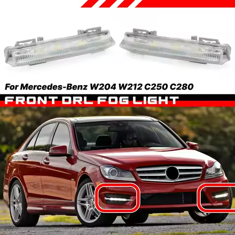 Car Front LED DRL Daytime Running Lamp Fog Light Lamps For Mercedes-Benz W204 W212 C250 C280 C350 E3