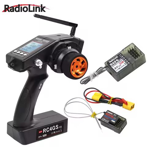 Radiolink RC4GS V2 4 CH FHSS RC Transmitter Remote Controller R6FG / R7FG With Gyro For RC Car Truck