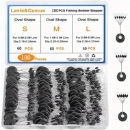 TEMU & 180pcs Black Rubber Bobber Stoppers - Oval Shape, 6-in-1 Float Stop Kit For S, M, L Sizes, Id