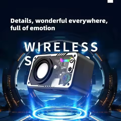 Speaker Wireless Portable Mini Travel Stereo Speaker Transparent Mecha Bluetooth Double Bass Diaphra