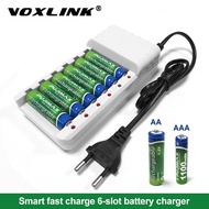 6 Slots Fast Charging Battery Charger USB cable Overcharge Protection AA/ AAA Rechargeable Battery High Quality Station