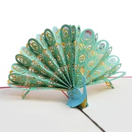 Creative Peacock 3D Pop Up Paper Greeting Card Festival Birthday Christmas Gift