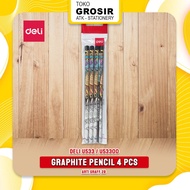 (SET) Deli Graphite Pencil 2B Non-Toxic Wood CE & FSC Certificate U53300 Pencil/ contains 4 pcs EU53