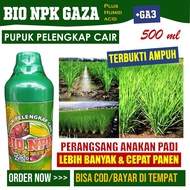 PROMO OBAT UNTUK ANAKAN PADI AGAR Cepat LEBAT & BANYAK NPK CAIR BIO NPK GAZA isi 500 ML Menyuburkan 