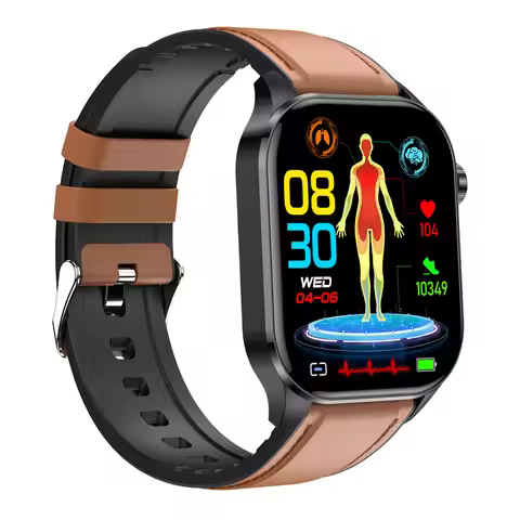 AMOLED ET580 Smart Watch 2.04inch Large Screen ECG Pressure Oxygen HRV Health Monitor SOS BT Call Me