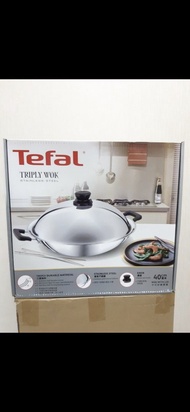 Tefal 40CM 中式炒鍋連蓋 （不銹鋼）