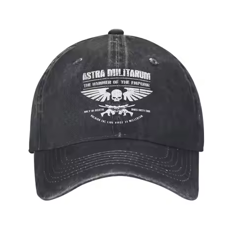 Hammer of the Emperor Astra Militarum Imperial Guard Men Women Baseball Caps Distressed Denim Washed