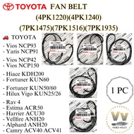 🚗 TALI KIPAS TOYOTA FAN BELT (4PK1220)(4PK1240)(7PK1475)(7PK1516)(7PK1935) VIOS YARIS FORTUNER HILUX