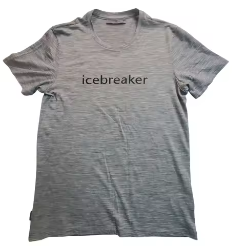 Icebreaker Tech Lite S/S Crewe Merino Wool Blend T-Shirt Grey Tee Mens Small