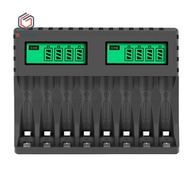 Battery Charger LCD Display Smart Intelligent 8-Slot Chargers for AA/AAA NiCd NiMh Rechargeable Batteries AA AAA Charger
