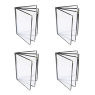 4PCS Menu Covers Menu Covers 8.5X11Inch Menu Holder 4 Page 8 View Restaurant Menu Covers for A4 Size