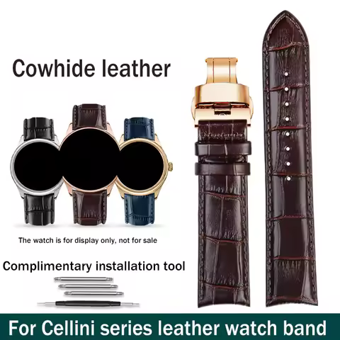 20 21 22mm cowhide leather watch strap black brown blue watchband For Rolex datejust Black submarine