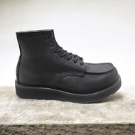 Moctoe 875 Black Crazy Horse Roughnut Genuine Leather Men's Leather Boots