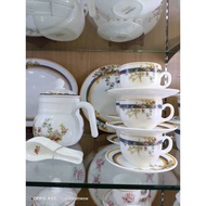Queen Premium Opal 46pcs Dinnerware set -Black Band