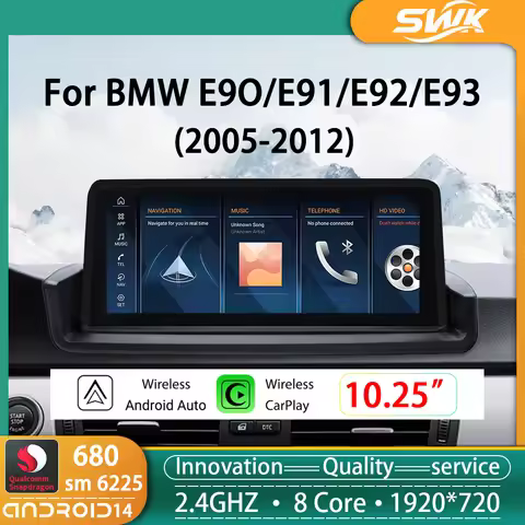 8GB 256GB Qualcomm 680 Snapdragon 6225 Android 14 For BMW 3series E90 E91 E92 E93 Car Multimedia Pla