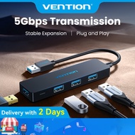 Vention Ultra-Slim USB 3.0 Hub 4-Port, Compact High-Speed Data Hub for Professional PC Setup and Mul