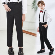LJMOFA Grey Suit Pants Black Shorts for Boys Minimalist Summer Pants Kids Shorts perform Pants Pure