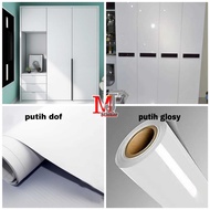 Wallpaper Stiker Furniture Lemari Meja Dinding Dapur Putih Polos Glossy Doff Matte / Wall Sticker Ma