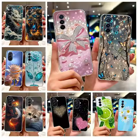 For Huawei Nova Y70 Plus Case NovaY70 MGA-LX9 MGA-LX3 New Luxury Painted Cover Soft Silicone Case Fo
