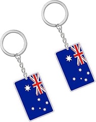 2 Packs Australia Flag Keyring, Acrylic Australian Key Chain, Australia