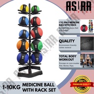 ASURA Fitness 1KG to 10KG Medicine Ball Set With Rack Pilates, Physiotherapy, Yoga, Cardio, CrossFit