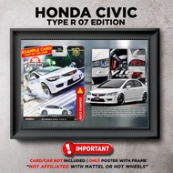 Gambar Frame Diecast Hotwheels Honda Civic 07 FD2 Berserta Poster
