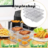 SIMPLE Dehydrator Rack, Cooker Multi-Layer Air Fryer Rack,  Stackable Stainless Steel Three-Layer Basket Kitchen Gadgets