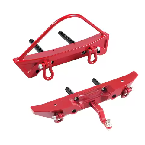 Metal Front Rear Bumper Set With Tow Hook Winch Hole Upgrade Parts For MN 1/12 MN128 RC Wrangler Cra