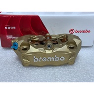 < RUMI > BREMBO DUCATI 939 Radiation Calipers Gold Background Silver Letters (Left Side) Hole Distan
