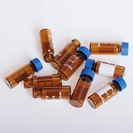 IKEME 100 Pieces Sample Bottle HPLC Chromatography 9mm 2ml Glass Amber Autosampler Vial With Screw C